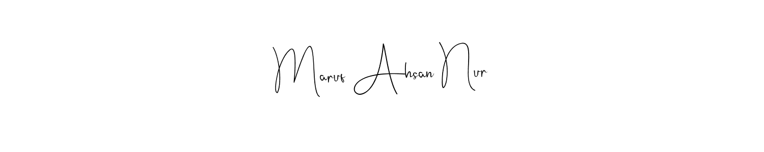 You can use this online signature creator to create a handwritten signature for the name Maruf Ahsan Nur. This is the best online autograph maker. Maruf Ahsan Nur signature style 4 images and pictures png