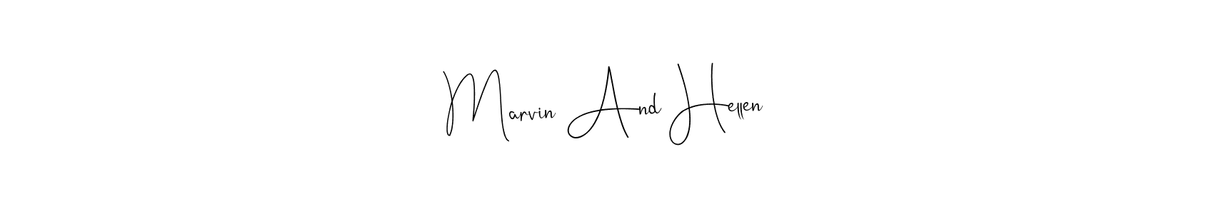 This is the best signature style for the Marvin And Hellen name. Also you like these signature font (Andilay-7BmLP). Mix name signature. Marvin And Hellen signature style 4 images and pictures png