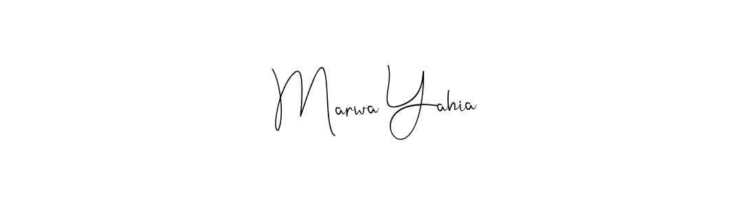 Design your own signature with our free online signature maker. With this signature software, you can create a handwritten (Andilay-7BmLP) signature for name Marwa Yahia. Marwa Yahia signature style 4 images and pictures png