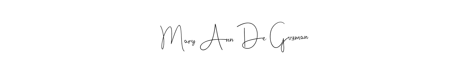 Design your own signature with our free online signature maker. With this signature software, you can create a handwritten (Andilay-7BmLP) signature for name Mary Ann De Guzman. Mary Ann De Guzman signature style 4 images and pictures png