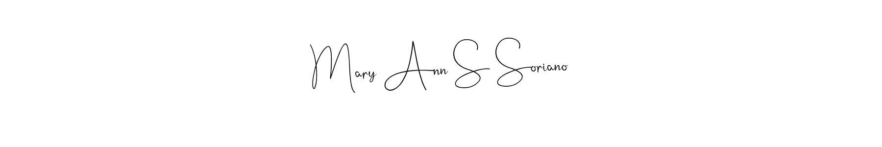 This is the best signature style for the Mary Ann S Soriano name. Also you like these signature font (Andilay-7BmLP). Mix name signature. Mary Ann S Soriano signature style 4 images and pictures png