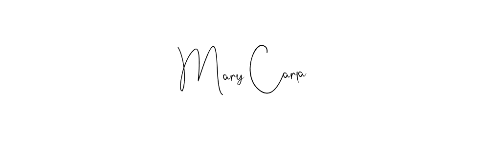 How to make Mary Carla name signature. Use Andilay-7BmLP style for creating short signs online. This is the latest handwritten sign. Mary Carla signature style 4 images and pictures png