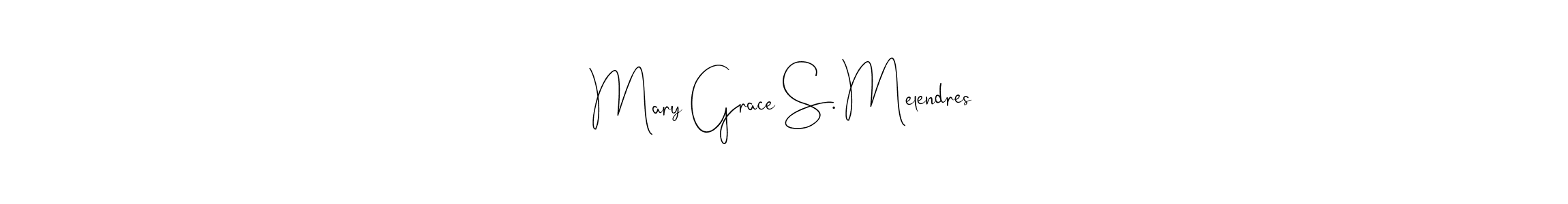 if you are searching for the best signature style for your name Mary Grace S. Melendres. so please give up your signature search. here we have designed multiple signature styles  using Andilay-7BmLP. Mary Grace S. Melendres signature style 4 images and pictures png