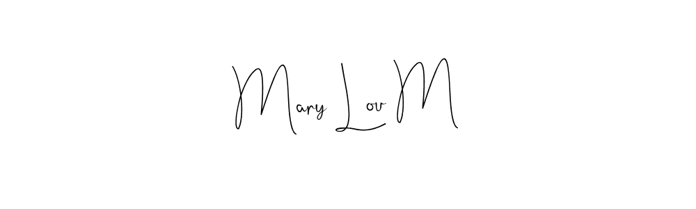 if you are searching for the best signature style for your name Mary Lou M. so please give up your signature search. here we have designed multiple signature styles  using Andilay-7BmLP. Mary Lou M signature style 4 images and pictures png