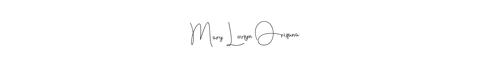 if you are searching for the best signature style for your name Mary Loulyn Orillana. so please give up your signature search. here we have designed multiple signature styles  using Andilay-7BmLP. Mary Loulyn Orillana signature style 4 images and pictures png