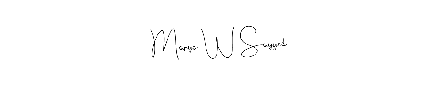 Here are the top 10 professional signature styles for the name Marya W Sayyed. These are the best autograph styles you can use for your name. Marya W Sayyed signature style 4 images and pictures png