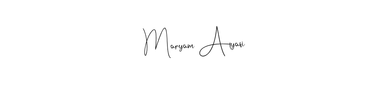 Also You can easily find your signature by using the search form. We will create Maryam Alyafi name handwritten signature images for you free of cost using Andilay-7BmLP sign style. Maryam Alyafi signature style 4 images and pictures png
