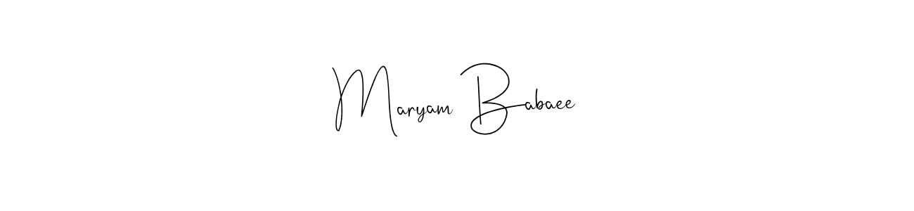 Also You can easily find your signature by using the search form. We will create Maryam Babaee name handwritten signature images for you free of cost using Andilay-7BmLP sign style. Maryam Babaee signature style 4 images and pictures png