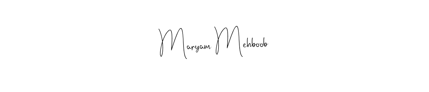 Also we have Maryam Mehboob name is the best signature style. Create professional handwritten signature collection using Andilay-7BmLP autograph style. Maryam Mehboob signature style 4 images and pictures png