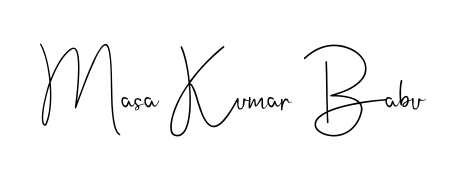 The best way (Andilay-7BmLP) to make a short signature is to pick only two or three words in your name. For converting this name Masa Kumar Babu. Masa Kumar Babu signature style 4 images and pictures png