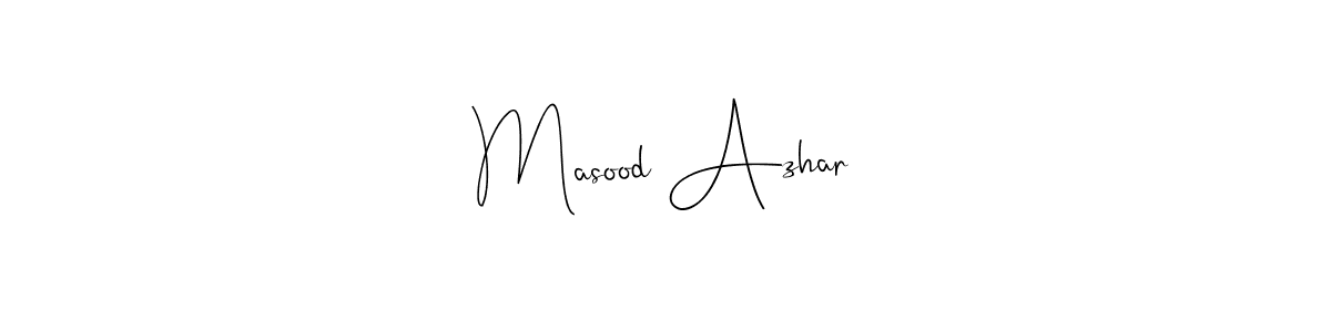 Create a beautiful signature design for name Masood Azhar. With this signature (Andilay-7BmLP) fonts, you can make a handwritten signature for free. Masood Azhar signature style 4 images and pictures png