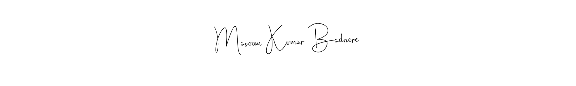 This is the best signature style for the Masoom Kumar Badnere name. Also you like these signature font (Andilay-7BmLP). Mix name signature. Masoom Kumar Badnere signature style 4 images and pictures png