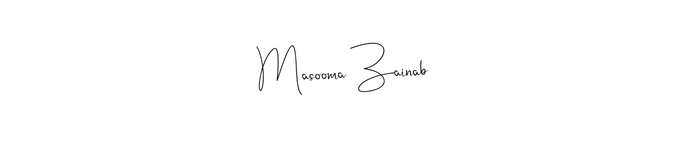 Create a beautiful signature design for name Masooma Zainab. With this signature (Andilay-7BmLP) fonts, you can make a handwritten signature for free. Masooma Zainab signature style 4 images and pictures png