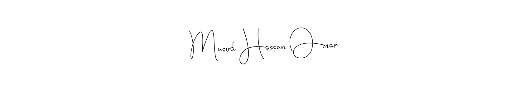 Create a beautiful signature design for name Masud Hassan Omar. With this signature (Andilay-7BmLP) fonts, you can make a handwritten signature for free. Masud Hassan Omar signature style 4 images and pictures png