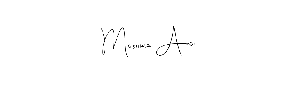 Also we have Masuma Ara name is the best signature style. Create professional handwritten signature collection using Andilay-7BmLP autograph style. Masuma Ara signature style 4 images and pictures png