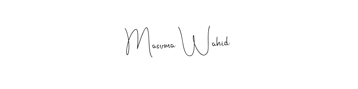 The best way (Andilay-7BmLP) to make a short signature is to pick only two or three words in your name. The name Masuma Wahid include a total of six letters. For converting this name. Masuma Wahid signature style 4 images and pictures png