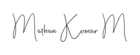 Designed for modern professionals: Mathan Kumar M name signature crafted with Andilay-7BmLP script. Ready for digital PDF workflows. Mathan Kumar M signature style 4 images and pictures png