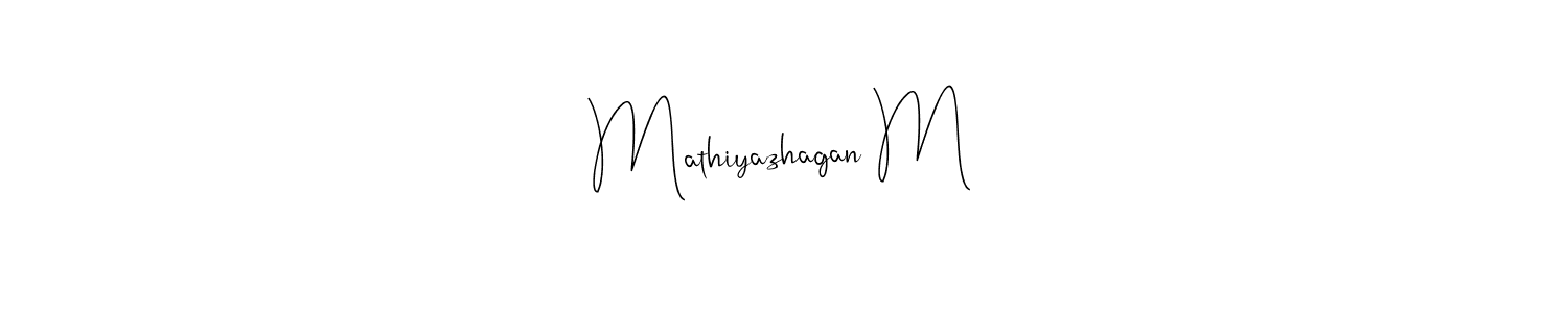 How to make Mathiyazhagan M signature? Andilay-7BmLP is a professional autograph style. Create handwritten signature for Mathiyazhagan M name. Mathiyazhagan M signature style 4 images and pictures png