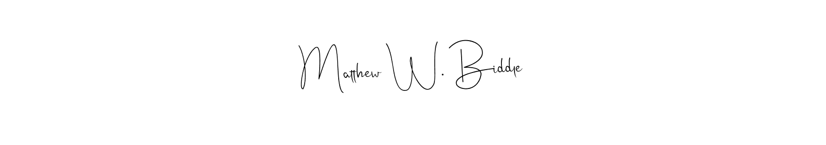 Use a signature maker to create a handwritten signature online. With this signature software, you can design (Andilay-7BmLP) your own signature for name Matthew W. Biddle. Matthew W. Biddle signature style 4 images and pictures png