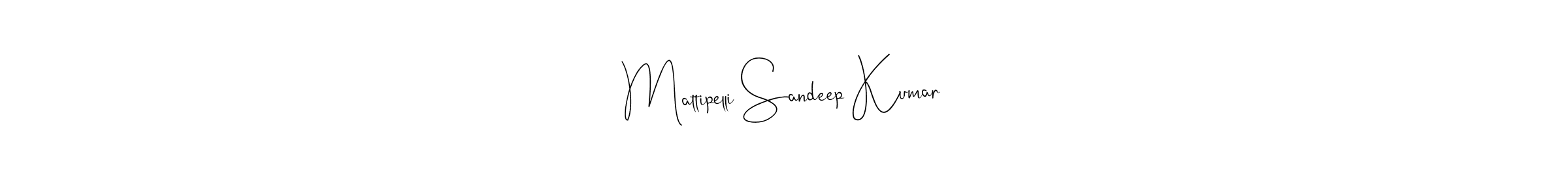 The best way (Andilay-7BmLP) to make a short signature is to pick only two or three words in your name. The name Mattipelli Sandeep Kumar include a total of six letters. For converting this name. Mattipelli Sandeep Kumar signature style 4 images and pictures png