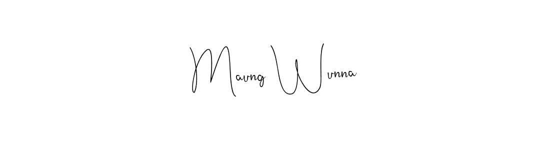 The best way (Andilay-7BmLP) to make a short signature is to pick only two or three words in your name. The name Maung Wunna include a total of six letters. For converting this name. Maung Wunna signature style 4 images and pictures png