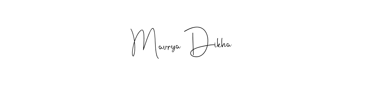 You can use this online signature creator to create a handwritten signature for the name Maurya Dikha. This is the best online autograph maker. Maurya Dikha signature style 4 images and pictures png