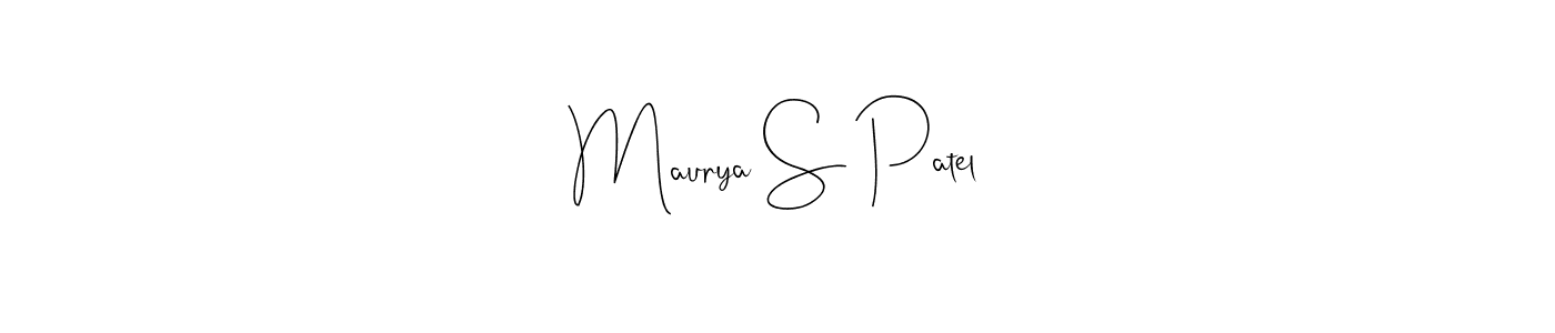 This is the best signature style for the Maurya S Patel name. Also you like these signature font (Andilay-7BmLP). Mix name signature. Maurya S Patel signature style 4 images and pictures png