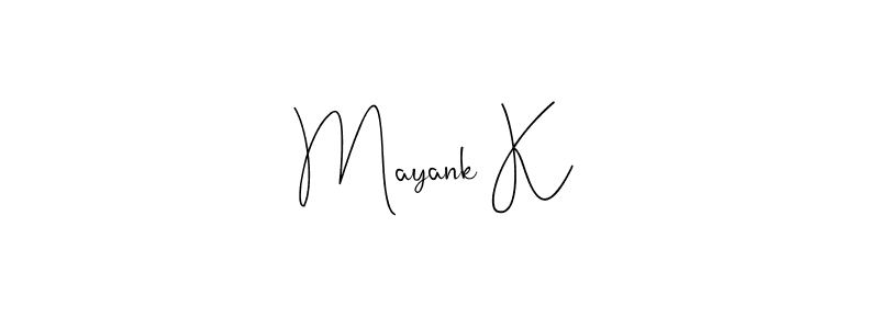 You can use this online signature creator to create a handwritten signature for the name Mayank K. This is the best online autograph maker. Mayank K signature style 4 images and pictures png