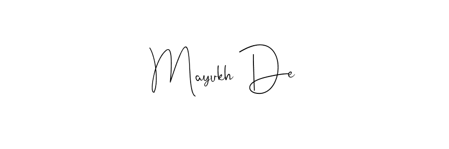 The best way (Andilay-7BmLP) to make a short signature is to pick only two or three words in your name. The name Mayukh De include a total of six letters. For converting this name. Mayukh De signature style 4 images and pictures png
