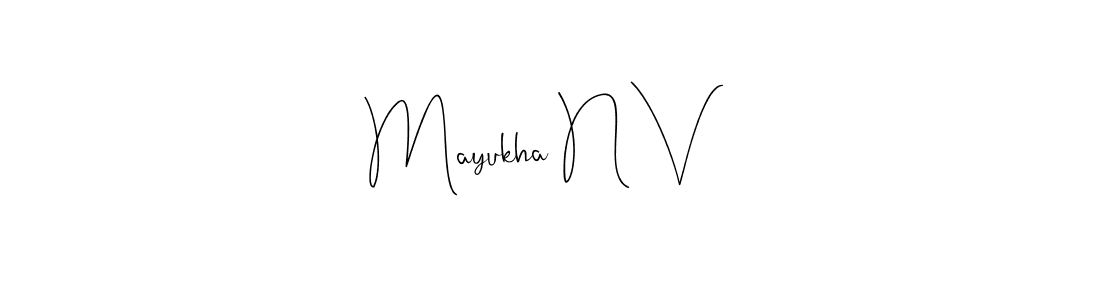 This is the best signature style for the Mayukha N V name. Also you like these signature font (Andilay-7BmLP). Mix name signature. Mayukha N V signature style 4 images and pictures png