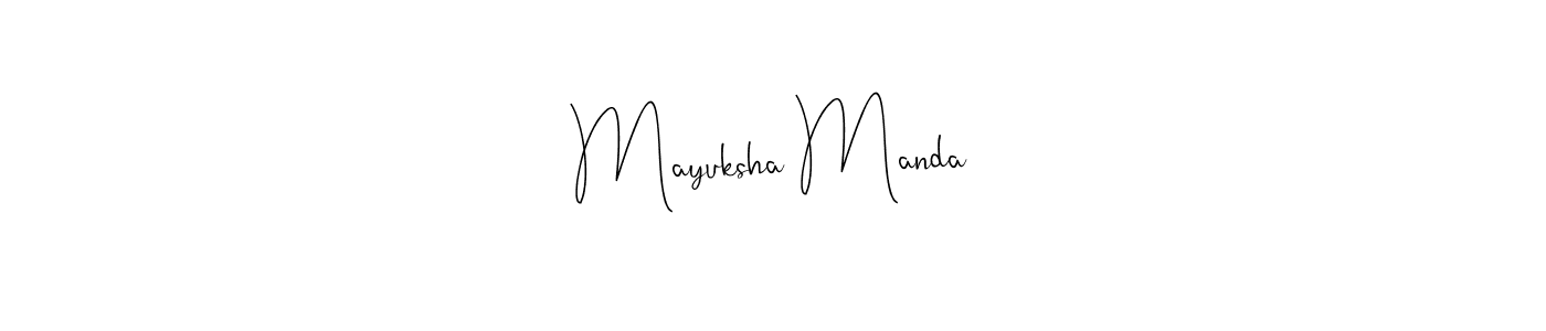 Design your own signature with our free online signature maker. With this signature software, you can create a handwritten (Andilay-7BmLP) signature for name Mayuksha Manda. Mayuksha Manda signature style 4 images and pictures png