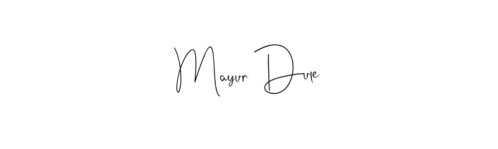 if you are searching for the best signature style for your name Mayur Dule. so please give up your signature search. here we have designed multiple signature styles  using Andilay-7BmLP. Mayur Dule signature style 4 images and pictures png