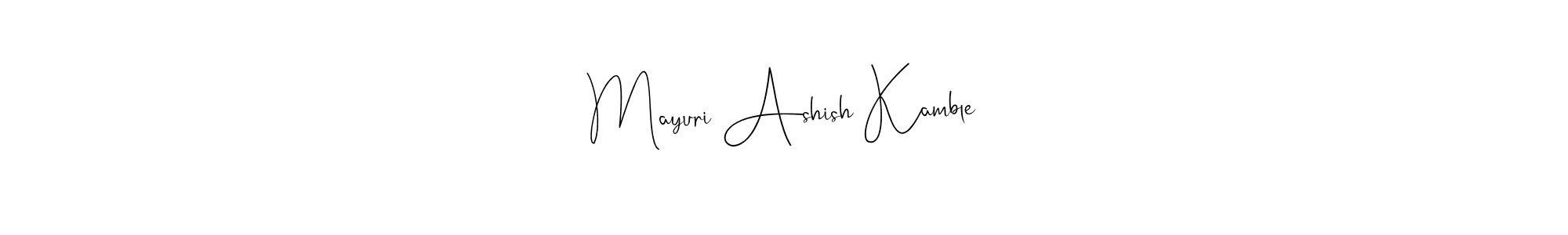 Andilay-7BmLP is a professional signature style that is perfect for those who want to add a touch of class to their signature. It is also a great choice for those who want to make their signature more unique. Get Mayuri Ashish Kamble name to fancy signature for free. Mayuri Ashish Kamble signature style 4 images and pictures png