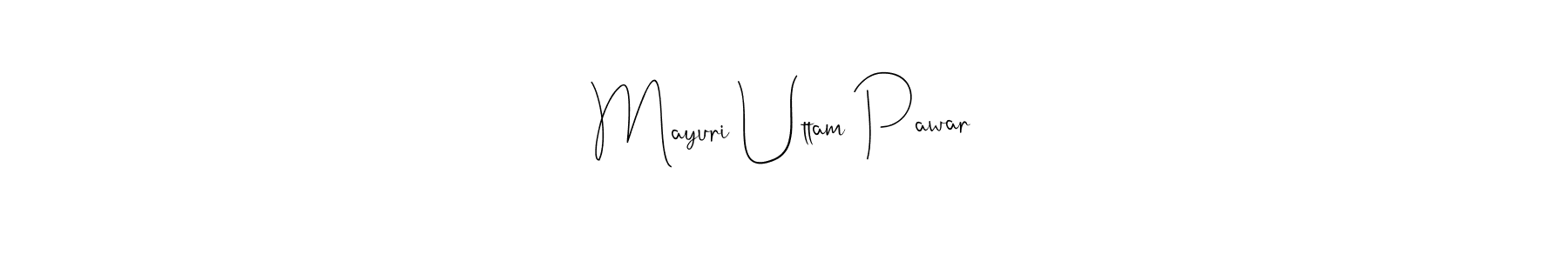Andilay-7BmLP is a professional signature style that is perfect for those who want to add a touch of class to their signature. It is also a great choice for those who want to make their signature more unique. Get Mayuri Uttam Pawar name to fancy signature for free. Mayuri Uttam Pawar signature style 4 images and pictures png