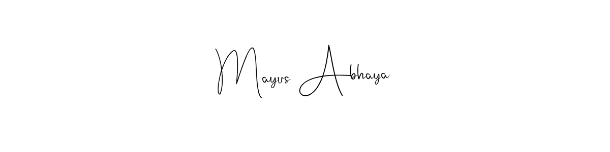 Also You can easily find your signature by using the search form. We will create Mayus Abhaya name handwritten signature images for you free of cost using Andilay-7BmLP sign style. Mayus Abhaya signature style 4 images and pictures png