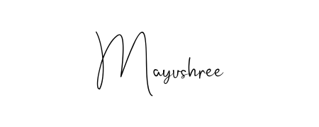 The Andilay-7BmLP typeface gives name Mayushree a refined look. Suitable for certificates, diplomas, and official verification. Mayushree signature style 4 images and pictures png