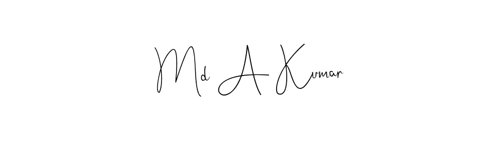 if you are searching for the best signature style for your name Md A Kumar. so please give up your signature search. here we have designed multiple signature styles  using Andilay-7BmLP. Md A Kumar signature style 4 images and pictures png