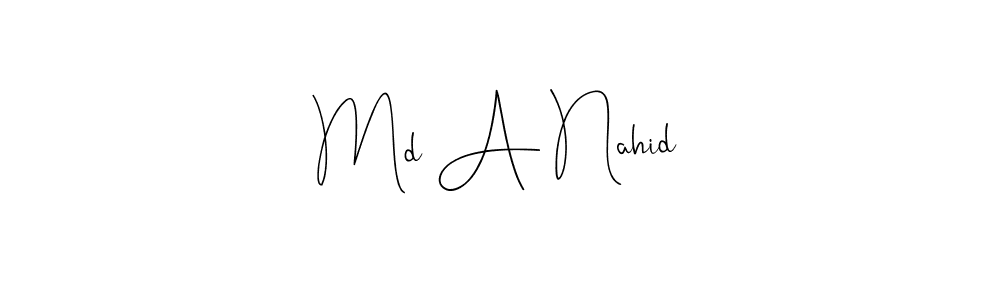 The best way (Andilay-7BmLP) to make a short signature is to pick only two or three words in your name. The name Md A Nahid include a total of six letters. For converting this name. Md A Nahid signature style 4 images and pictures png
