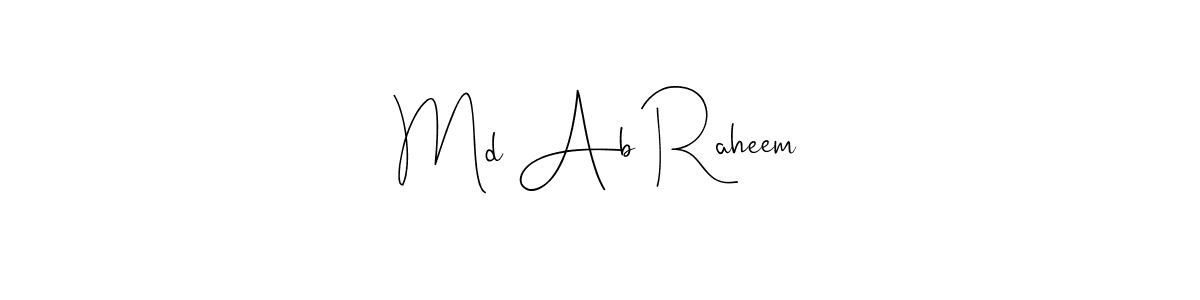 Use a signature maker to create a handwritten signature online. With this signature software, you can design (Andilay-7BmLP) your own signature for name Md Ab Raheem. Md Ab Raheem signature style 4 images and pictures png