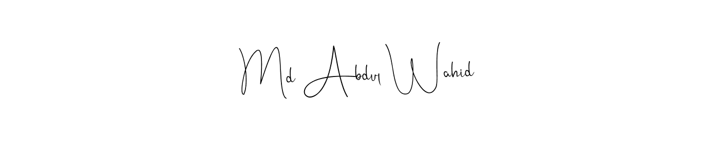 if you are searching for the best signature style for your name Md Abdul Wahid. so please give up your signature search. here we have designed multiple signature styles  using Andilay-7BmLP. Md Abdul Wahid signature style 4 images and pictures png