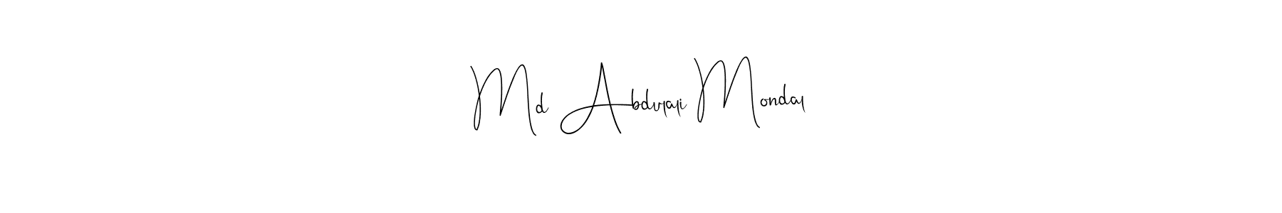 Here are the top 10 professional signature styles for the name Md Abdulali Mondal. These are the best autograph styles you can use for your name. Md Abdulali Mondal signature style 4 images and pictures png
