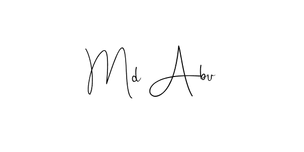 How to make Md Abu signature? Andilay-7BmLP is a professional autograph style. Create handwritten signature for Md Abu name. Md Abu signature style 4 images and pictures png