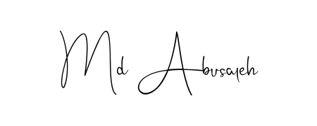 The Andilay-7BmLP font transforms the name Md Abusaleh into an executive sign with sharp precision and distinguished character. Md Abusaleh signature style 4 images and pictures png