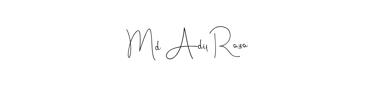 How to make Md Adil Raza name signature. Use Andilay-7BmLP style for creating short signs online. This is the latest handwritten sign. Md Adil Raza signature style 4 images and pictures png