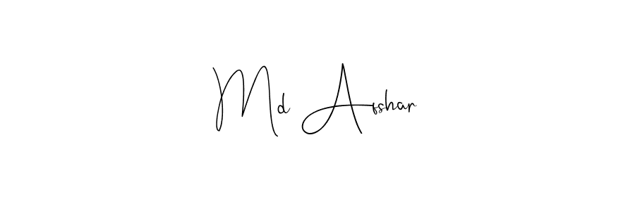 How to make Md Afshar name signature. Use Andilay-7BmLP style for creating short signs online. This is the latest handwritten sign. Md Afshar signature style 4 images and pictures png