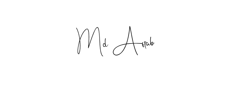 Also we have Md Aftab name is the best signature style. Create professional handwritten signature collection using Andilay-7BmLP autograph style. Md Aftab signature style 4 images and pictures png