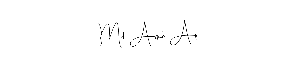 This is the best signature style for the Md Aftab Ali name. Also you like these signature font (Andilay-7BmLP). Mix name signature. Md Aftab Ali signature style 4 images and pictures png