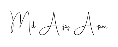 You should practise on your own different ways (Andilay-7BmLP) to write your name (Md Ajaj Alam) in signature. Don't let someone else do it for you. Md Ajaj Alam signature style 4 images and pictures png
