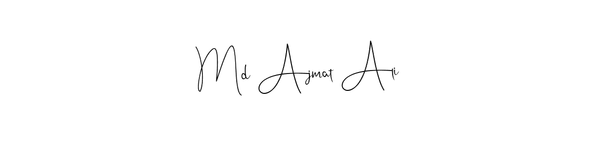 How to make Md Ajmat Ali name signature. Use Andilay-7BmLP style for creating short signs online. This is the latest handwritten sign. Md Ajmat Ali signature style 4 images and pictures png
