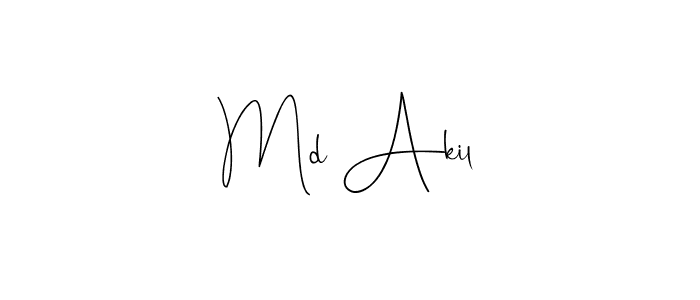 Md Akil stylish signature style. Best Handwritten Sign (Andilay-7BmLP) for my name. Handwritten Signature Collection Ideas for my name Md Akil. Md Akil signature style 4 images and pictures png